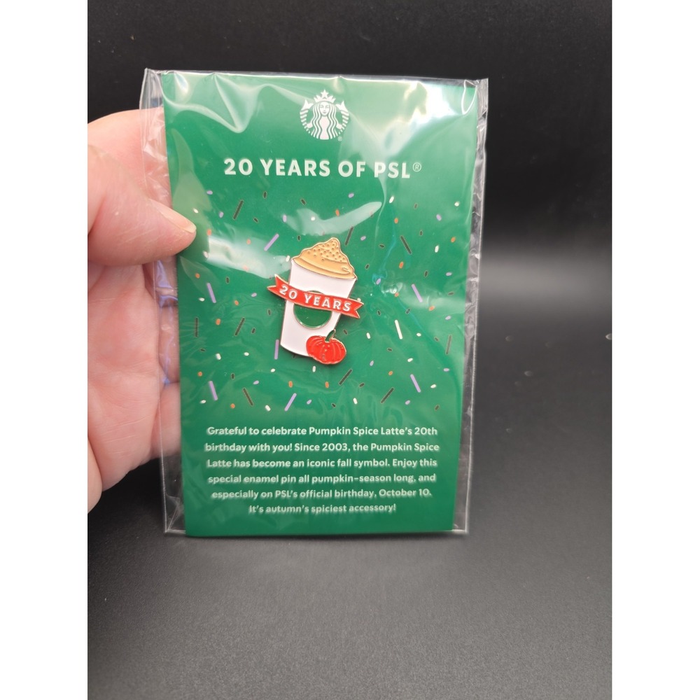 Starbucks PSL Pumpkin Spice Latte 20th Anniversary Enamel Pin 2003